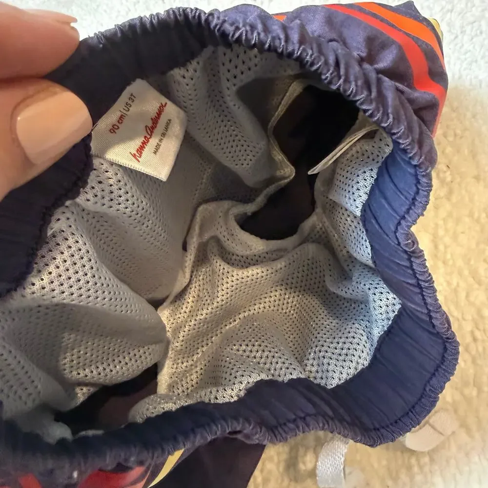 Hanna Andersson Rainbow Stripe Swim Trunks Shorts Toddler Boy 3T